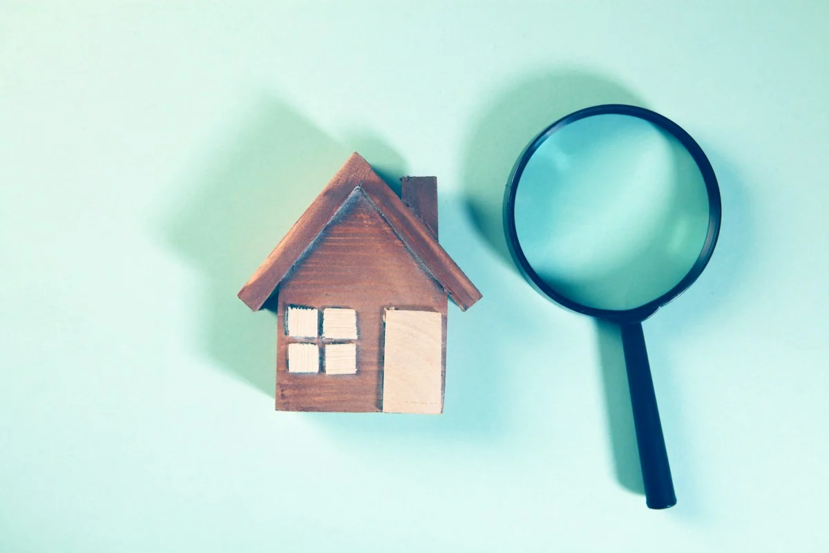 Magnifying glass above a model house